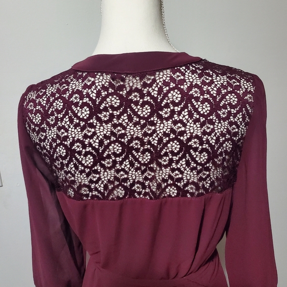 BCX Burgandy Lace Dress - Picture 3 of 13